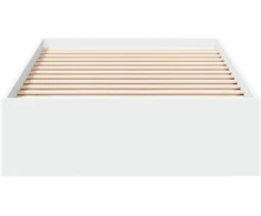 Lova Lovos rėmas su saugojimu Balta 80 x 200 cm Apdirbta mediena