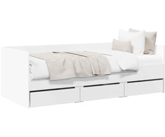 Lova Lovos rėmas su saugojimu Balta 80 x 200 cm Apdirbta mediena