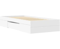 Lova Lovos rėmas su saugojimu Balta 80 x 200 cm Apdirbta mediena