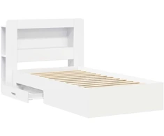 Lova Lovos rėmas su saugojimu Balta 80 x 200 cm Apdirbta mediena