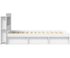 Lova Lovos rėmas su saugojimu Balta 90 x 190 cm Apdirbta mediena