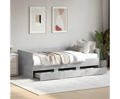 Lova Lovos rėmas su saugojimu Betono pilka 80 x 200 cm