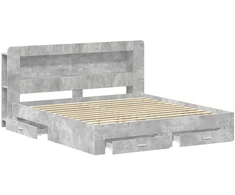 Lova Lovos rėmas su saugojimu Betono pilka 200 x 200 cm