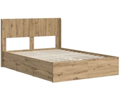 Lova Lovos rėmas su saugojimu ir nugara Artisan Oak 120 x 200 cm