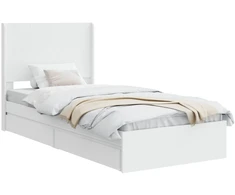 Lova Lovos rėmas su saugojimu ir nugara Balta 75 x 190 cm