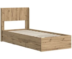 Lova Lovos rėmas su saugojimu ir nugara Artisan Oak 90 x 200 cm