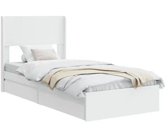 Lova Lovos rėmas su saugojimu ir nugara Balta 75 x 190 cm
