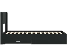 Lova Lovos rėmas su saugojimu ir nugara Juoda 75 x 190 cm