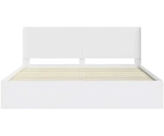 Lovos rėmas su saugojimu ir nugara Balta 200 x 200 cm