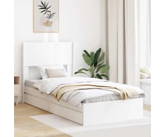 Lova Lovos rėmas su saugojimu ir nugara Balta 75 x 190 cm