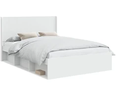 Lova Lovos rėmas su saugojimu ir nugara Balta 135 x 190 cm