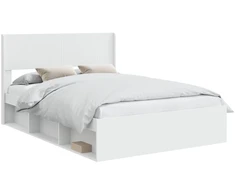 Lova Lovos rėmas su saugojimu ir nugara Balta 135 x 190 cm