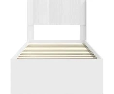 Lova Lovos rėmas su saugojimu ir nugara Balta 90 x 200 cm
