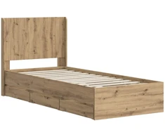 Lova Lovos rėmas su saugojimu ir nugara Artisan Oak 90 x 200 cm