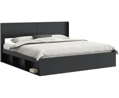 Lova Lovos rėmas su saugojimu ir nugara 3 pcs Apdirbta mediena