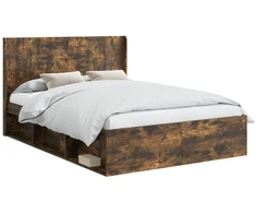Lova Lovos rėmas su saugojimu ir nugara Dūminio ąžuolo 135 x 190 cm