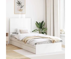 Lova Lovos rėmas su saugojimu ir nugara Balta 75 x 190 cm