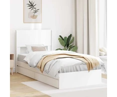 Lova Lovos rėmas su saugojimu ir nugara Balta 90 x 200 cm