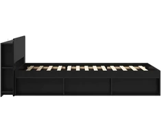 Lova Lovos rėmas su saugojimu Juoda 75 x 190 cm Apdirbta mediena