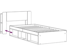 Lova Lovos rėmas su saugojimu Sendintos medienos 90 x 190 cm