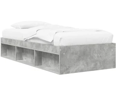 Lova Lovos rėmas su saugojimu su lentyna Betono pilka 80 x 200 cm