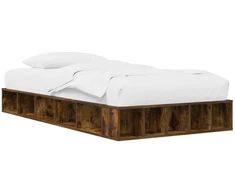 Lova Lovos rėmas su saugojimu su lentyna Dūminio ąžuolo 80 x 200 cm