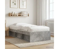 Lova Lovos rėmas su saugojimu su lentyna Betono pilka 80 x 200 cm