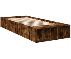 Lova Lovos rėmas su saugojimu su lentyna Dūminio ąžuolo 80 x 200 cm