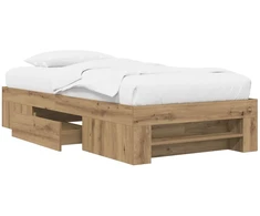 Lova Lovos rėmas su saugojimu su stalčių Artisano ąžuolo 80 x 200 cm