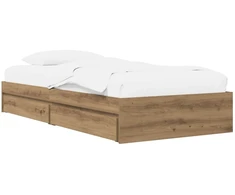 Lova Lovos rėmas su saugojimu su stalčių Artisano ąžuolo 80 x 200 cm