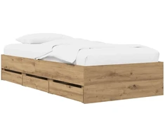 Lova Lovos rėmas su saugojimu su stalčių Artisano ąžuolo 80 x 200 cm