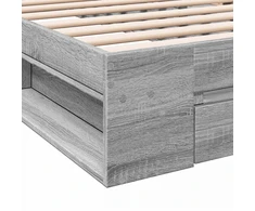 Lova Lovos rėmas su saugojimu su stalčių Pilka Sonoma 80 x 200 cm