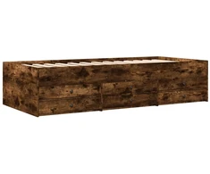 Lova Lovos rėmas su saugojimu su stalčių Dūminio ąžuolo 80 x 200 cm