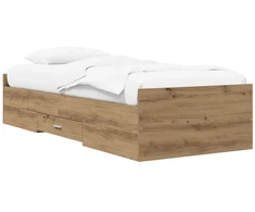Lova Lovos rėmas su saugojimu su stalčių Artisano ąžuolo 80 x 200 cm