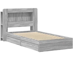 Lova Lovos rėmas su saugojimu su stalčių Pilka Sonoma 75 x 190 cm