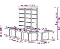 Lova Lovos rėmas Ruda 100 x 200 cm Kietos pušies mediena