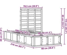 Lova Lovos rėmas Ruda 80 x 200 cm Kietos pušies mediena