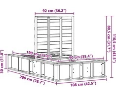 Lova Lovos rėmas Ruda 90 x 190 cm Kietos pušies mediena