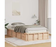 Lova Lovos rėmas Ruda 90 x 190 cm Kietos pušies mediena