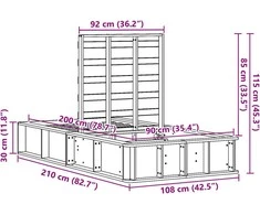 Lova Lovos rėmas Ruda 90 x 200 cm Kietos pušies mediena
