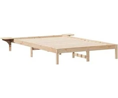 Lova Lovos rėmas su šoninėmis stalelėmis Natūrali 140 x 210 cm