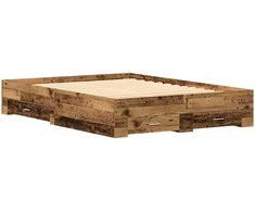 Lova Lovos rėmas Senovinis medis 135 x 190 cm Apdirbta mediena