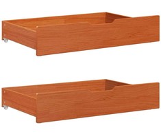 Lova Lovos rėmas su stalčių 3 pcs Vaško ruda Kietas pušies medis