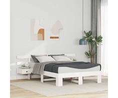 Lova Lovos rėmas Balta 120 x 190 cm Kietos pušies mediena