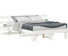 Lovos rėmas Balta 140 x 190 cm Kietos pušies mediena