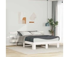 Lovos rėmas Balta 150 x 200 cm Kietos pušies mediena