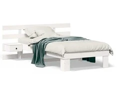 Lova Lovos rėmas Balta 75 x 190 cm Kietos pušies mediena