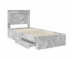 Lova Lovos rėmas su stalčių Betono pilko ir sidabro 75 x 190 cm