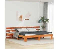Lova Lovos rėmas Ruda 200 x 200 cm Kietos pušies mediena