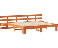 Lova Lovos rėmas Ruda 200 x 200 cm Kietos pušies mediena